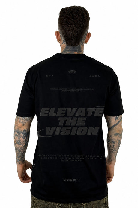 Camiseta Negra Elevate The Vision Alto Gramaje