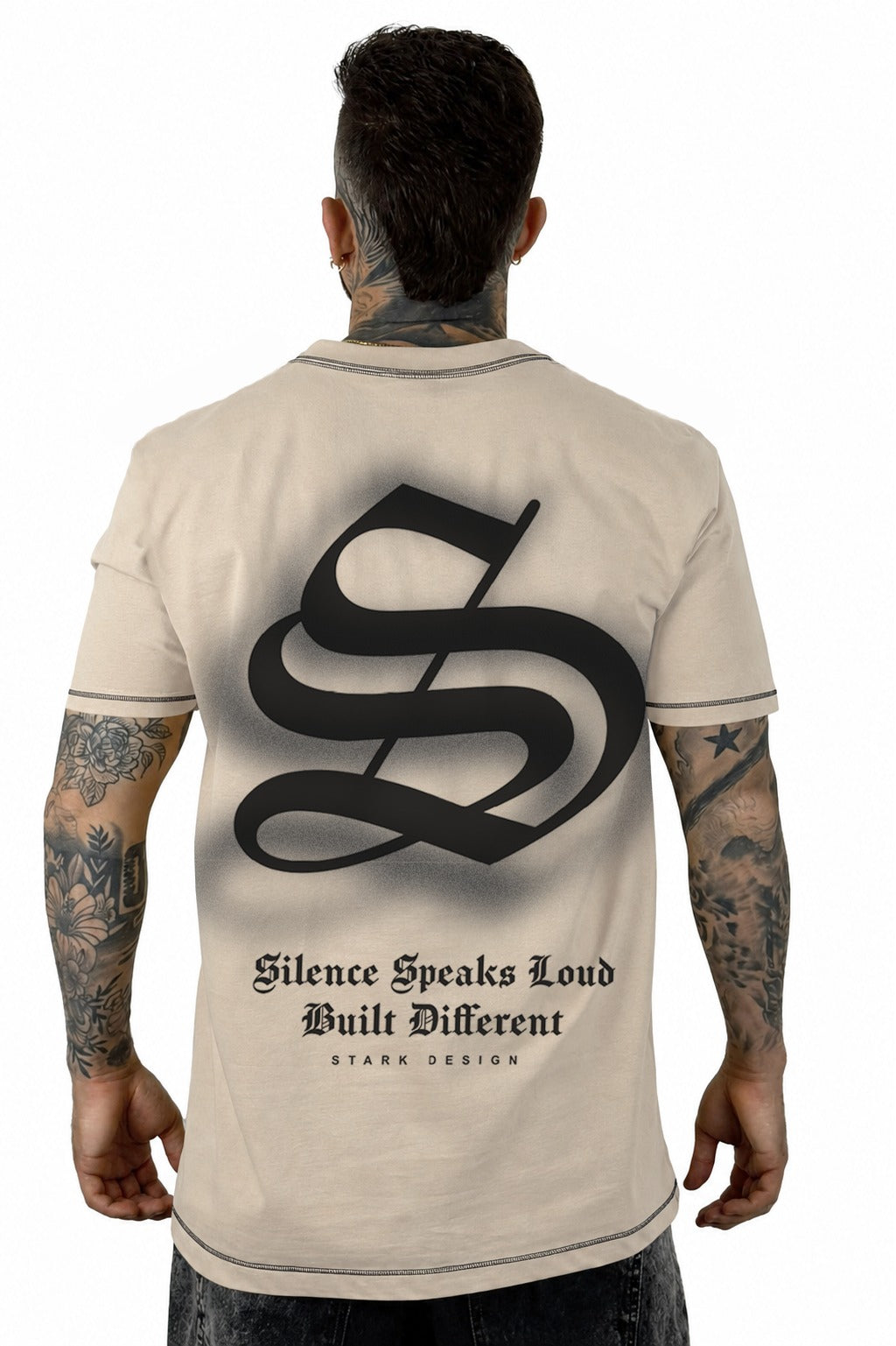 Camiseta Beige Silence Speaks Loud Alto Gramaje