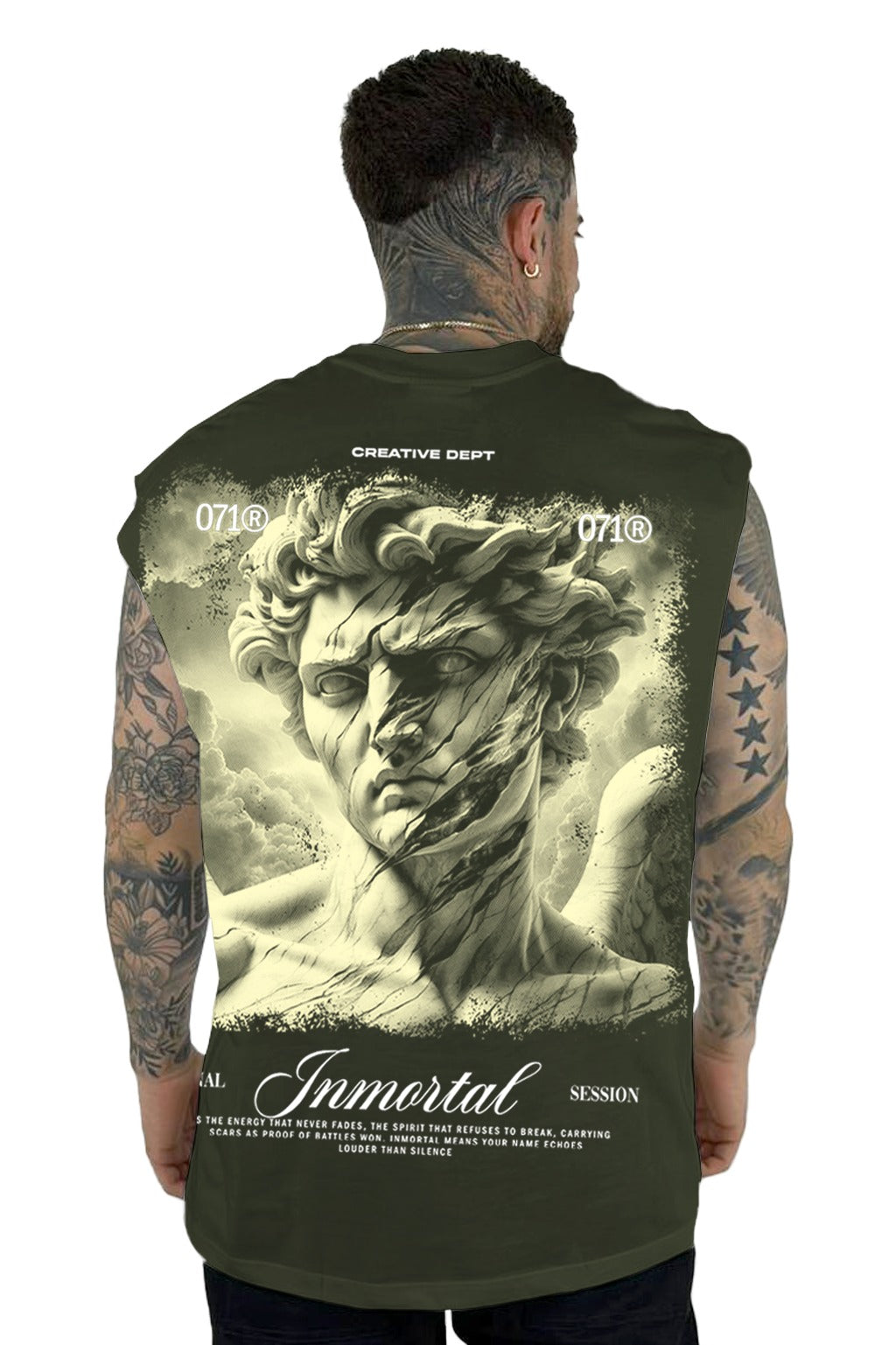 Camisilla  Verde Militar Inmortal Alto Gramaje