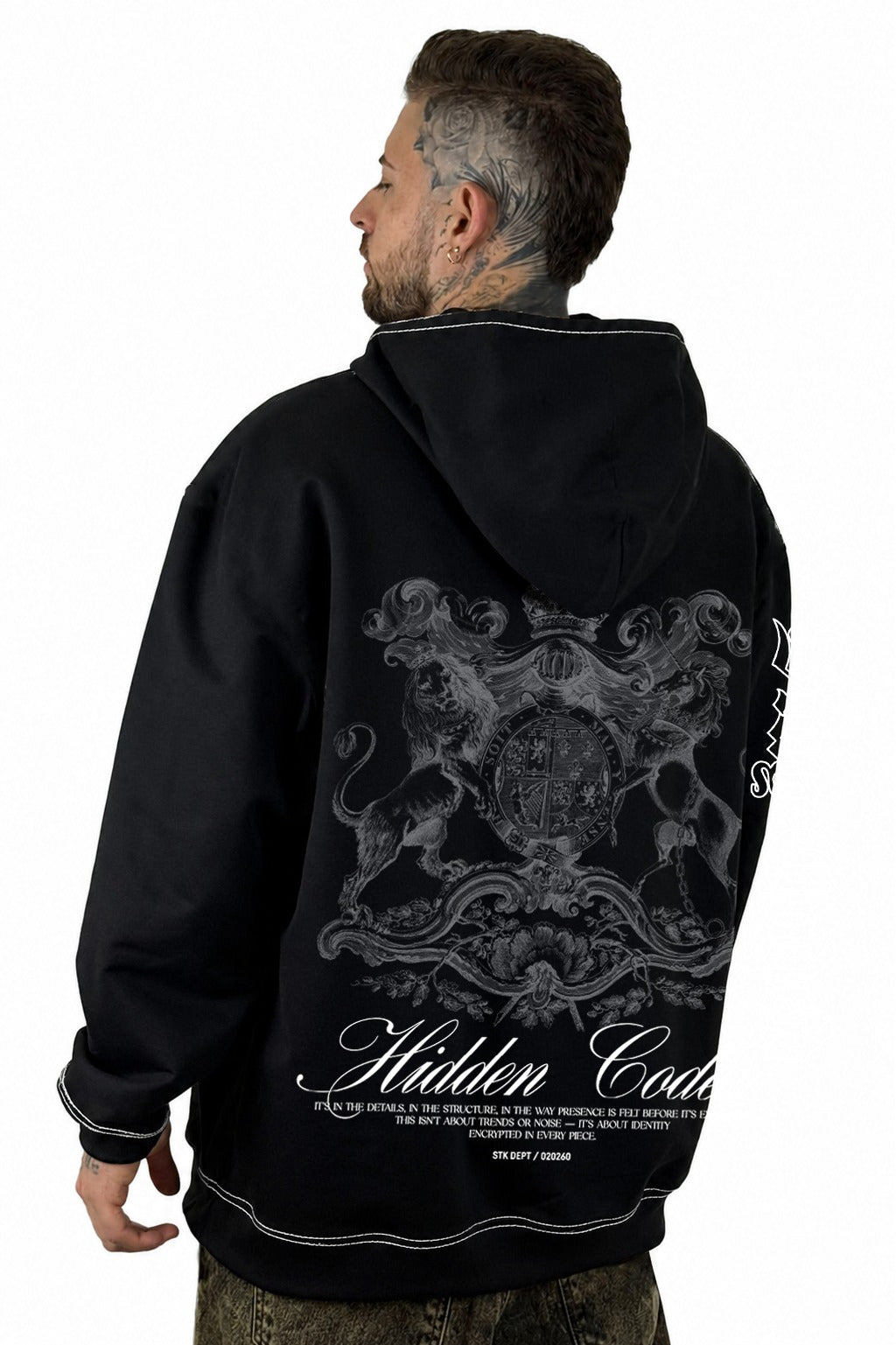 Buzo Capucha Negro Hidden Code