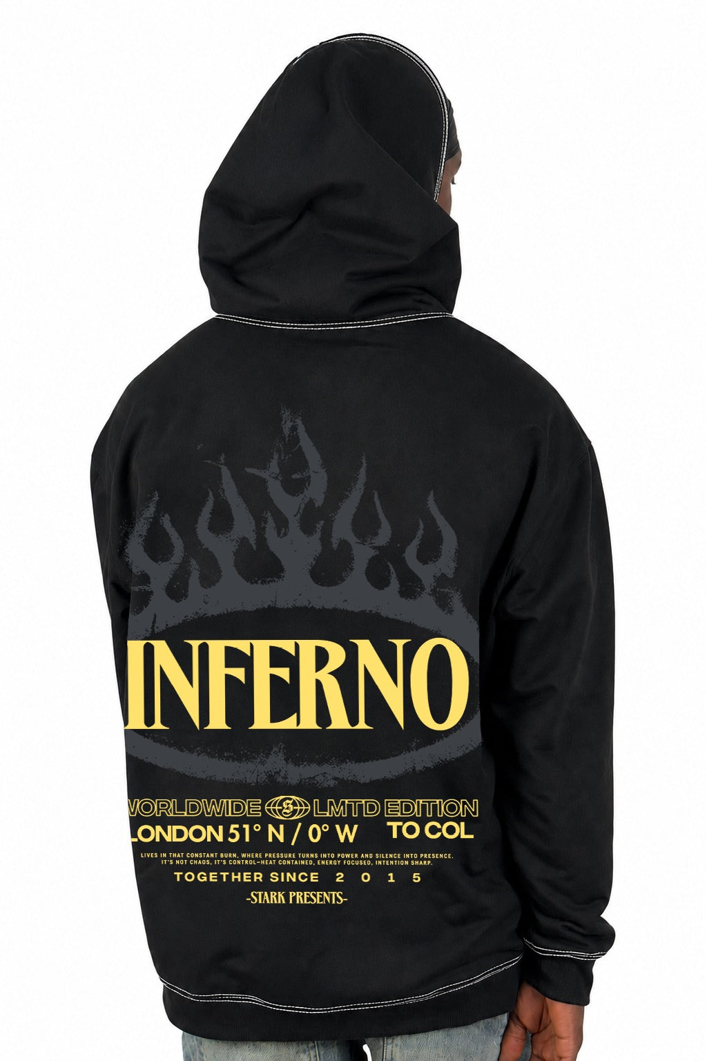 Buzo Capucha Negro Inferno