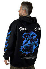 Buzo Capucha Negro Roses Y Ruin