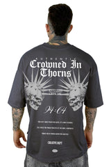 Oversize Gris Acero Cromned In Thorns Alto Gramaje