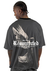 Oversize Gris Resurrected Cuello Negro Alto Gramaje