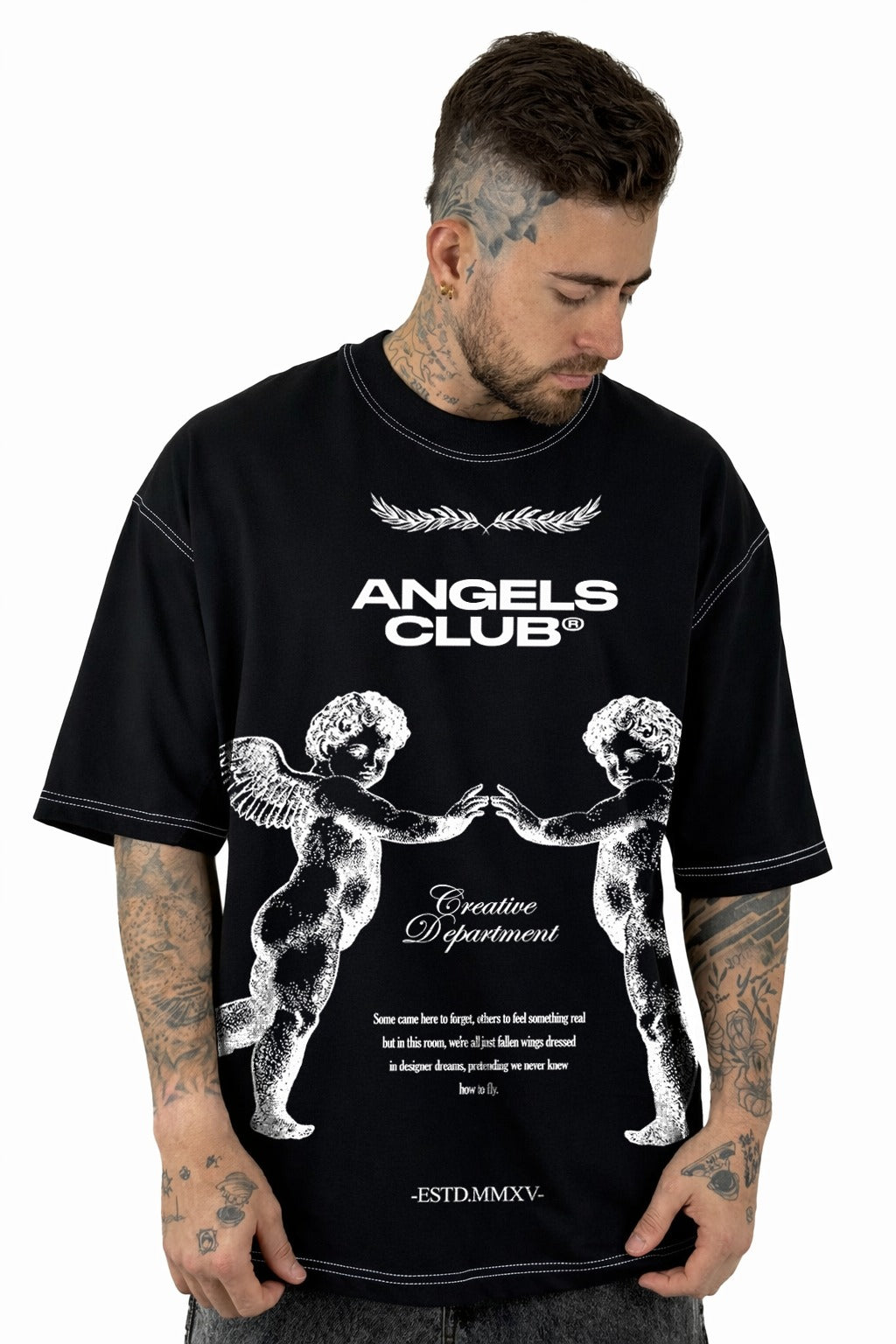 Oversize Negra Angels Club Alto Gramaje