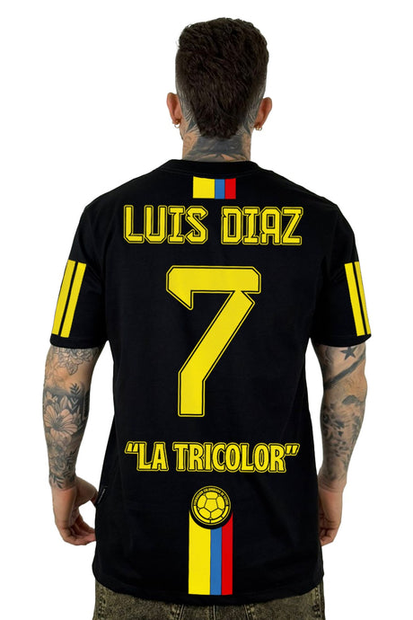 Camiseta Negra Luis diaz La tricolor Alto Gramaje