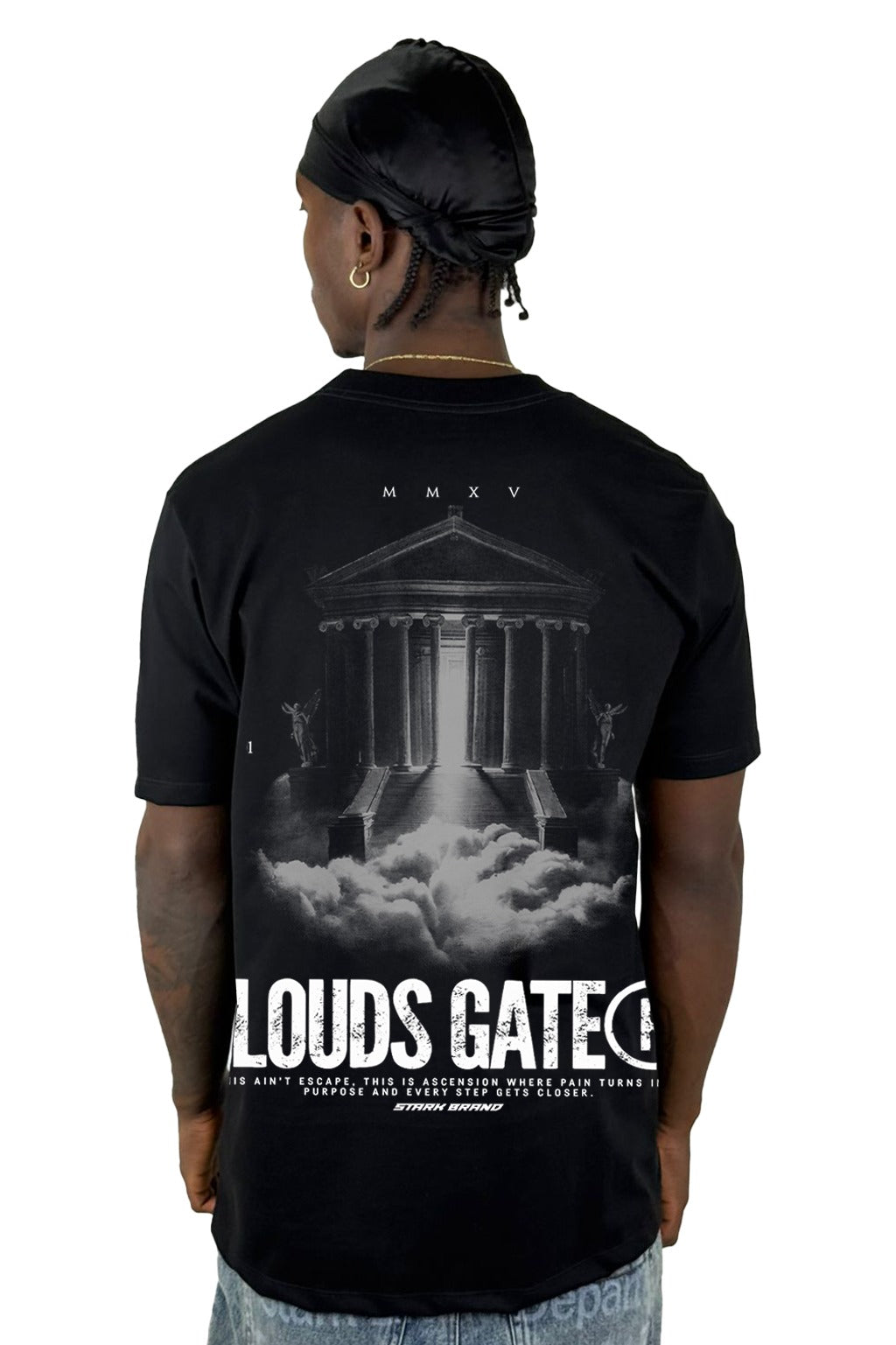 Camiseta Negra Clouds Gate Alto Gramaje
