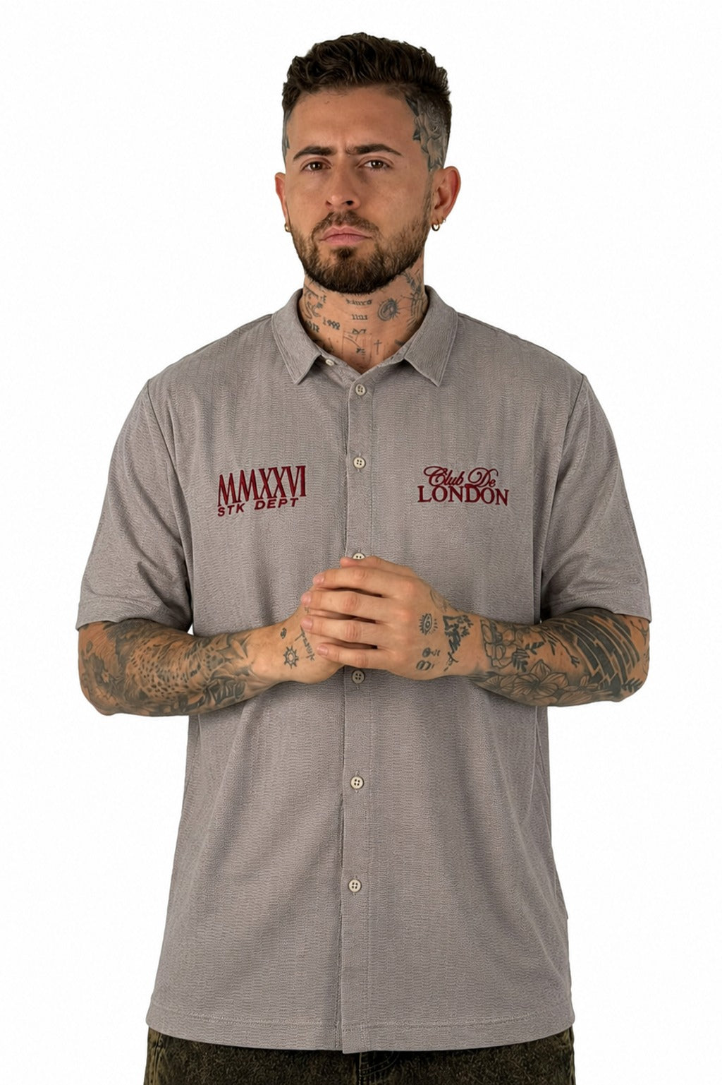 Camisa Beige London Cuello Clasico