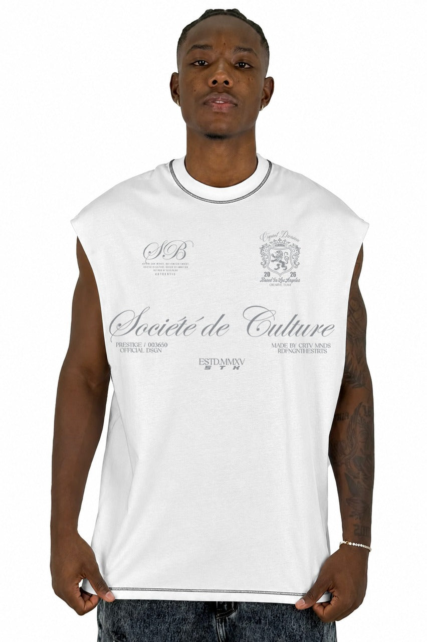 Camisilla Crudo Societe de Culture Hilo Negro Alto Gramaje