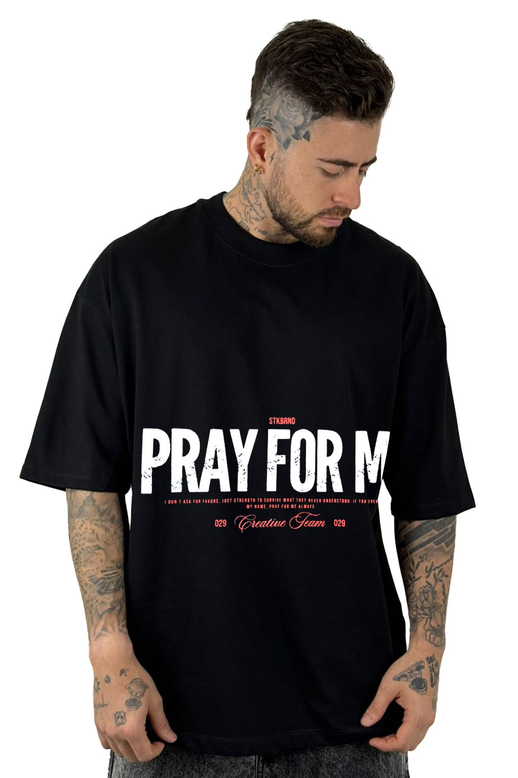 Oversize Negra Pray For Me Alto Gramaje