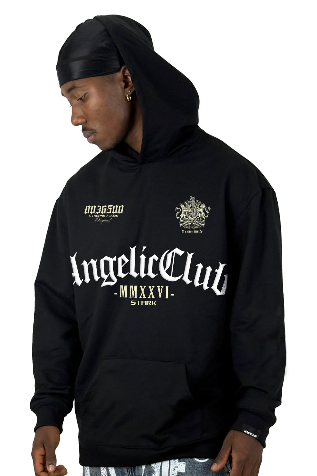 Buzo Capucha Negro Angelic Club MMXVI