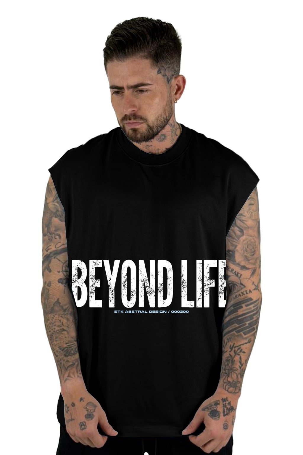 Camisilla Negra Beyond Life Alto Gramaje