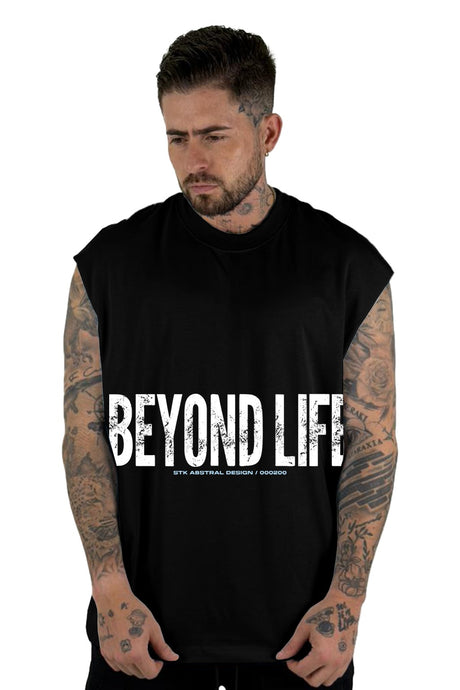 Camisilla Negra Beyond Life Alto Gramaje