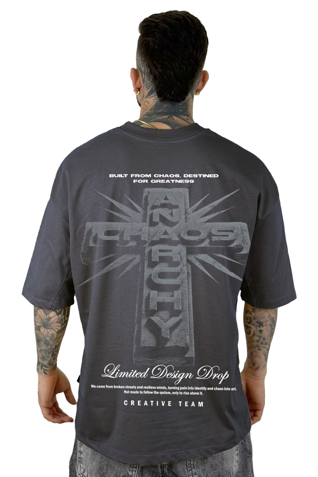 Oversize Gris Cruz Chaos Alto Gramaje