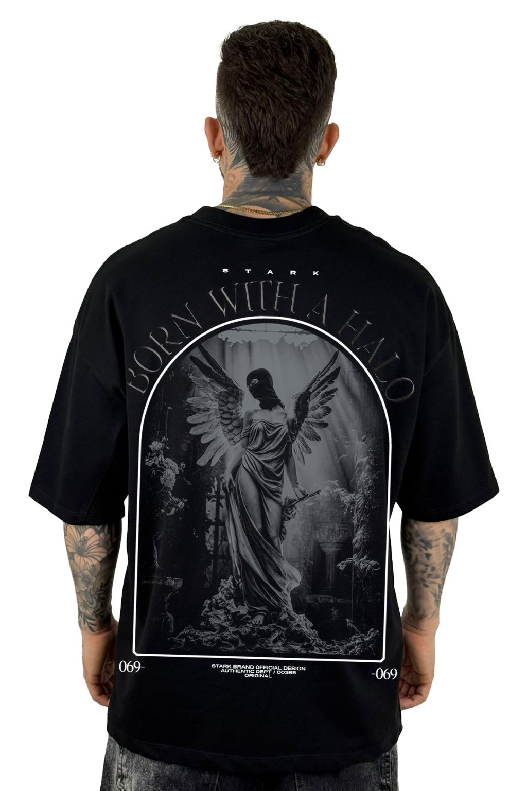 Oversize Negra Born With Halo Alto Gramaje