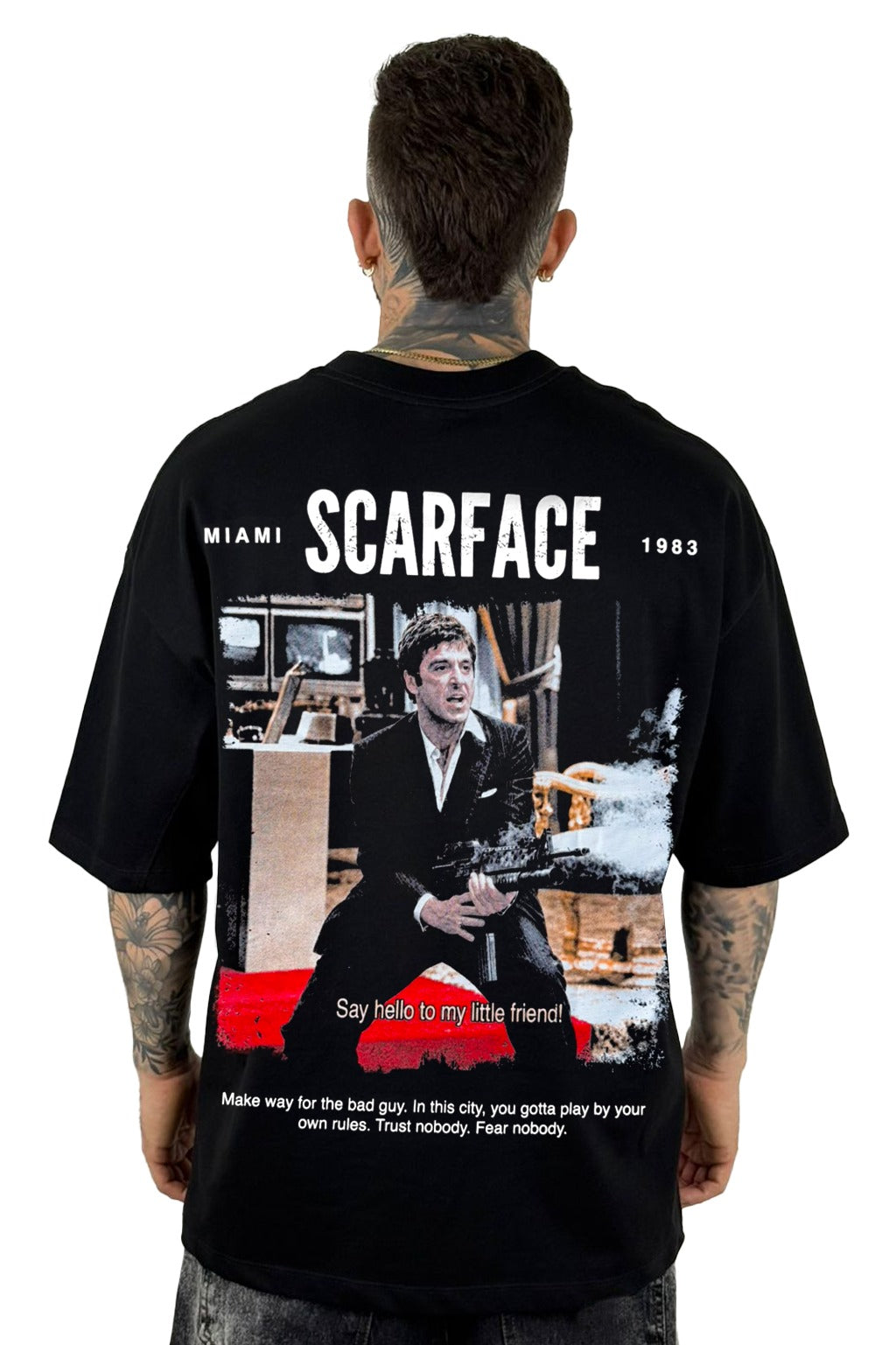Oversize Negra Miami Scarface Alto Gramaje