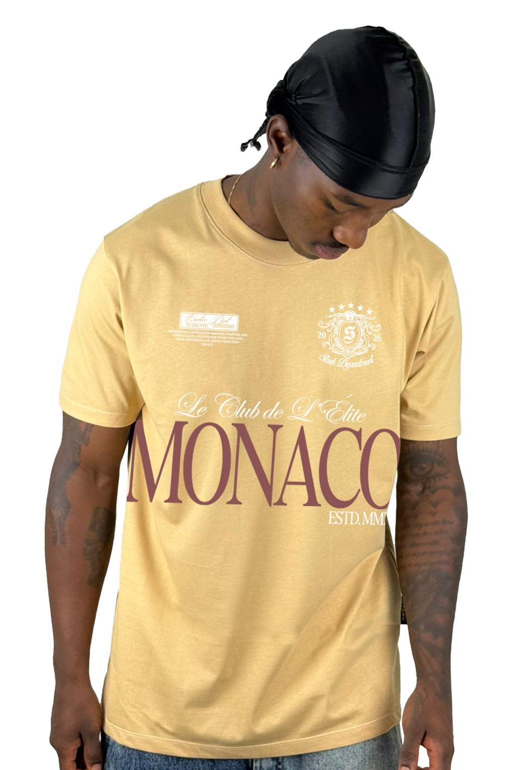 Camiseta Beige Camel Monaco Alto Gramaje
