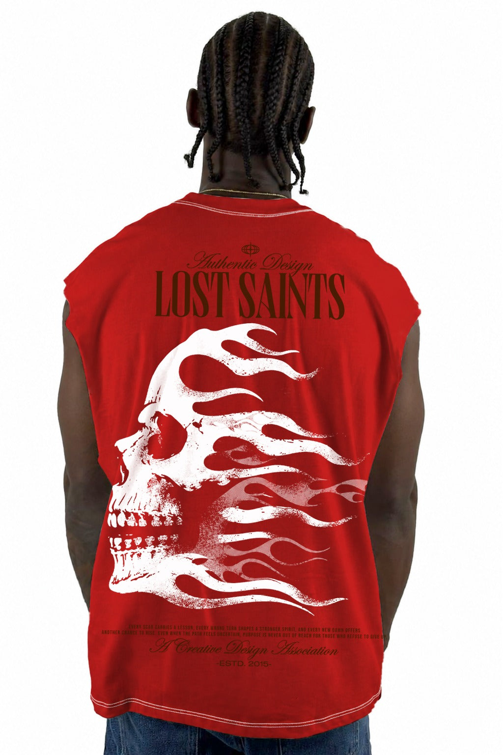 Camisilla Roja Calavera Lost Saint Alto Gramaje