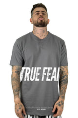 Camiseta Gris Acero True Fear Alto Gramaje