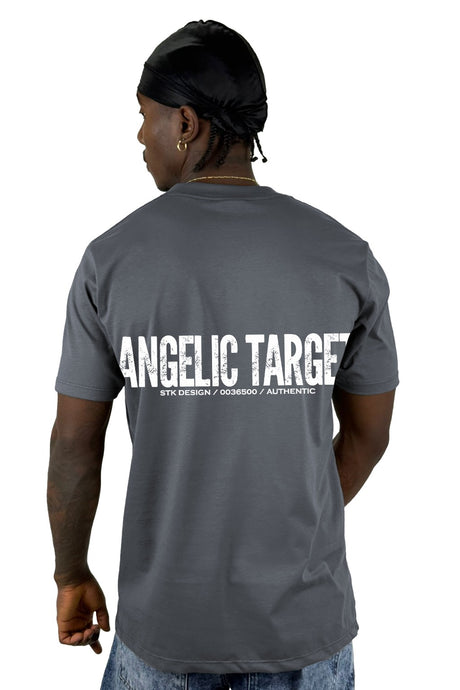 Camiseta Gris Acero Angelic Target Alto Gramaje