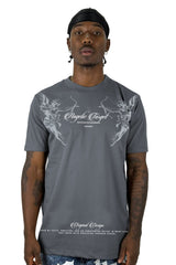 Camiseta Gris Acero Angelic Target Alto Gramaje