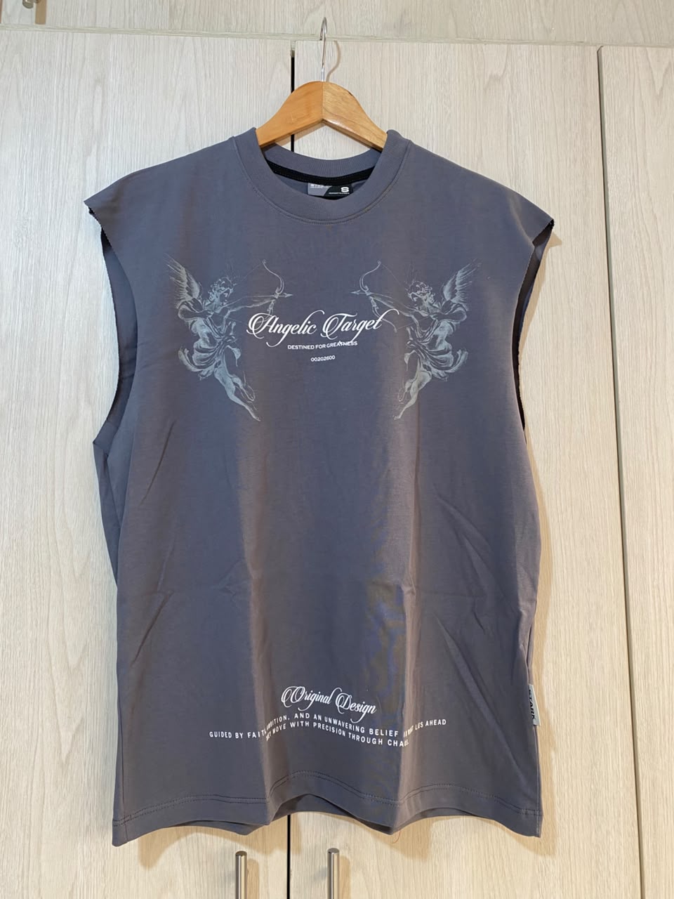 Camisilla Gris Azulado Angelic Target Alto Gramaje
