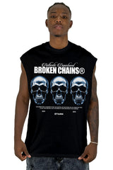 Camisilla Negra Broken Chains Alto Gramaje