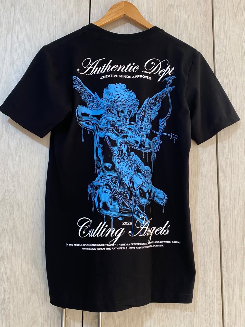 Camiseta Negra Galling Angels Alto Gramaje