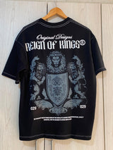 Oversize Negra Reign Of Kings Hilo Blanco  Alto Gramaje