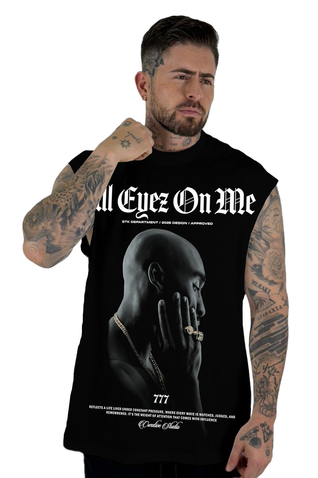 Camisilla Negra All Eyez On Me Alto Gramaje