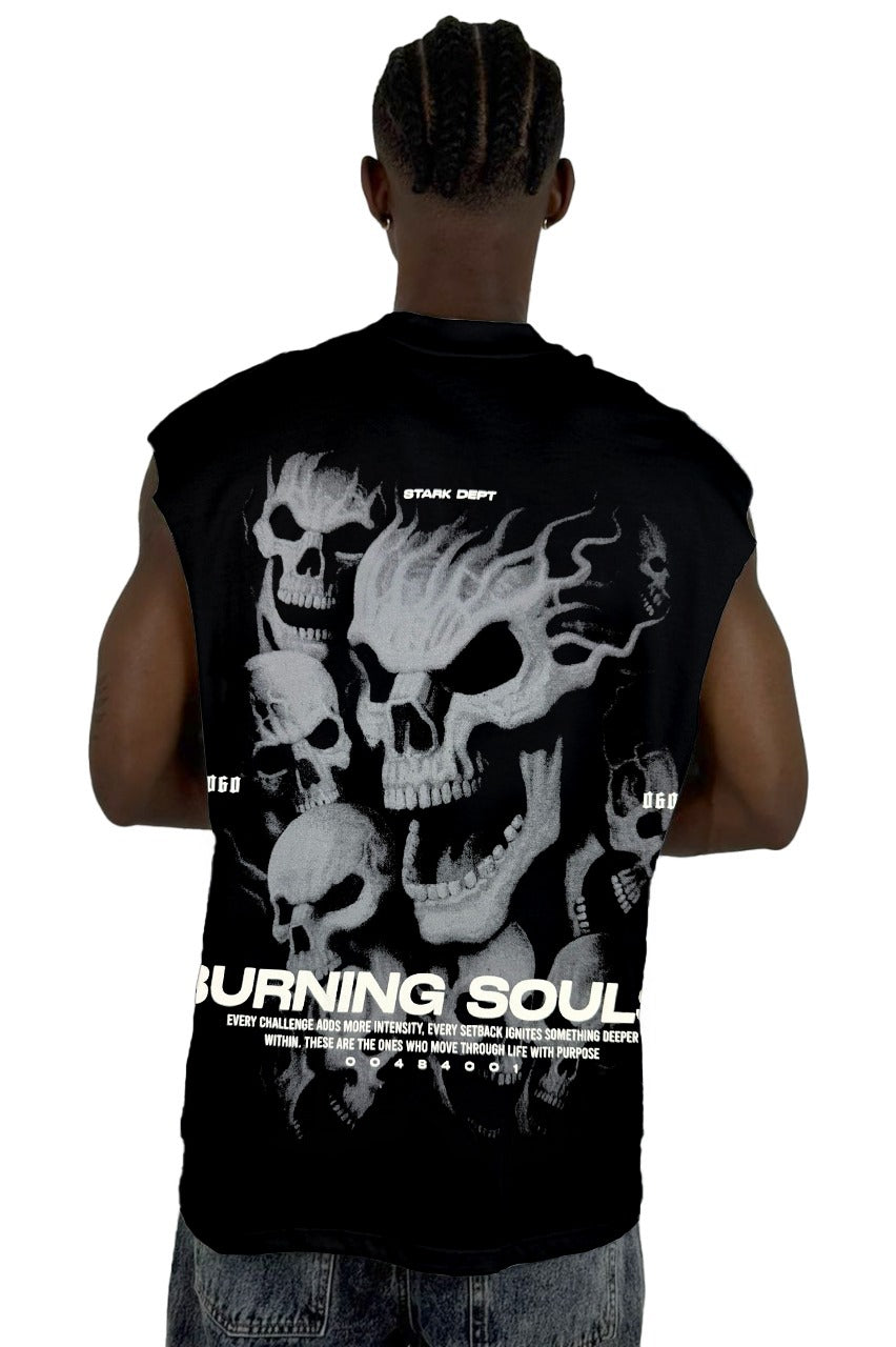Camisilla Negra Burning Souls Alto Gramaje