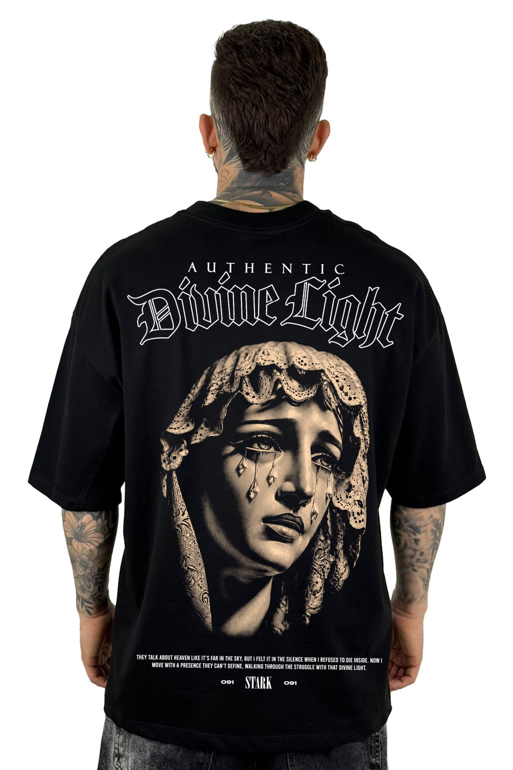 Oversize Negra Divine Light Alto Gramaje