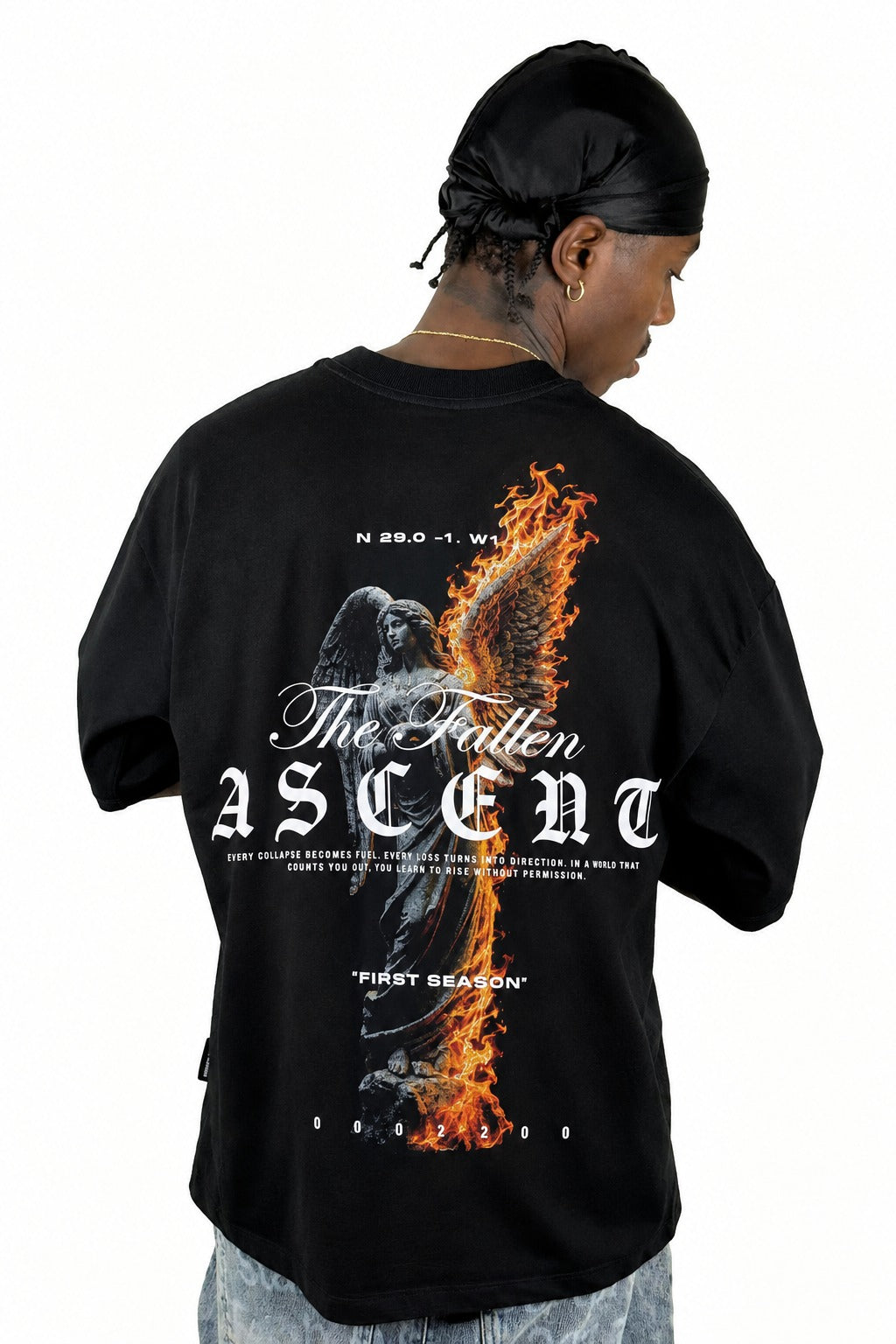 Oversize Negra Ascend Angel Fuego Alto Gramaje