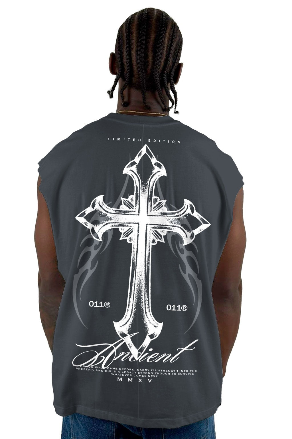 Camisilla Gris Oscuro Cruz Ancient Alto Gramaje
