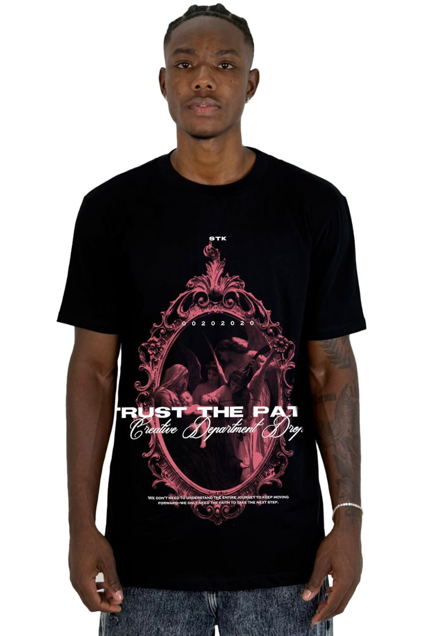 Camiseta Negra Trust The Path Alto Gramaje