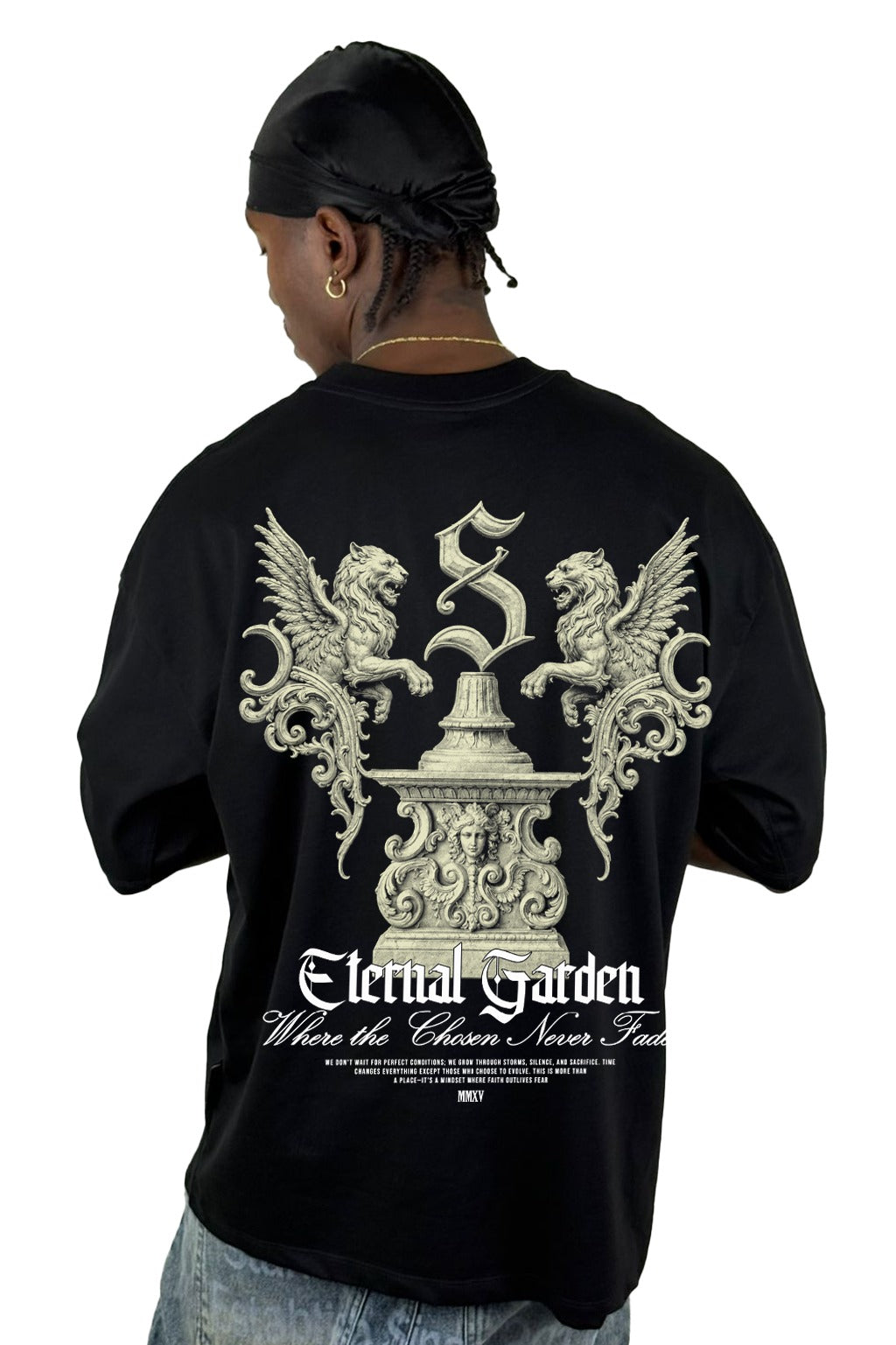 Oversize Negra Eternal Garden Alto Gramaje