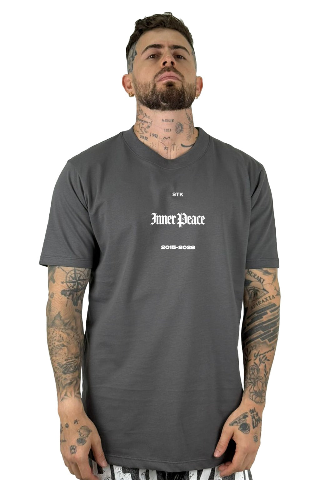 Camiseta Gris Oscuro Imer Peace Cruz Alto Gramaje