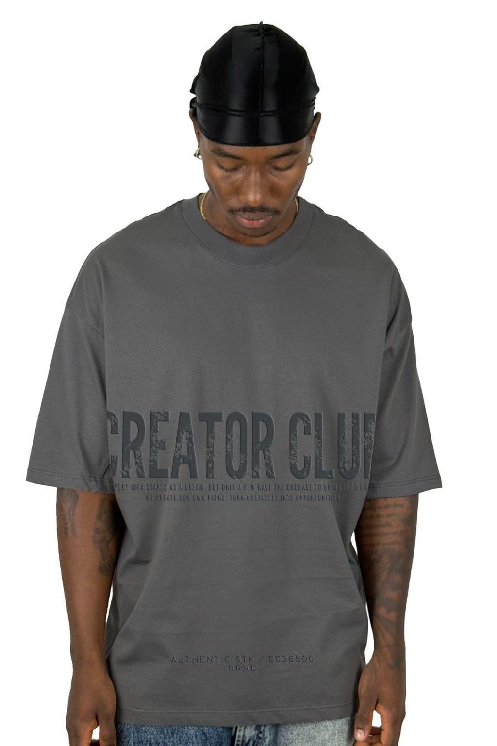 Oversize Gris Oscuro Creator Club Alto Gramaje