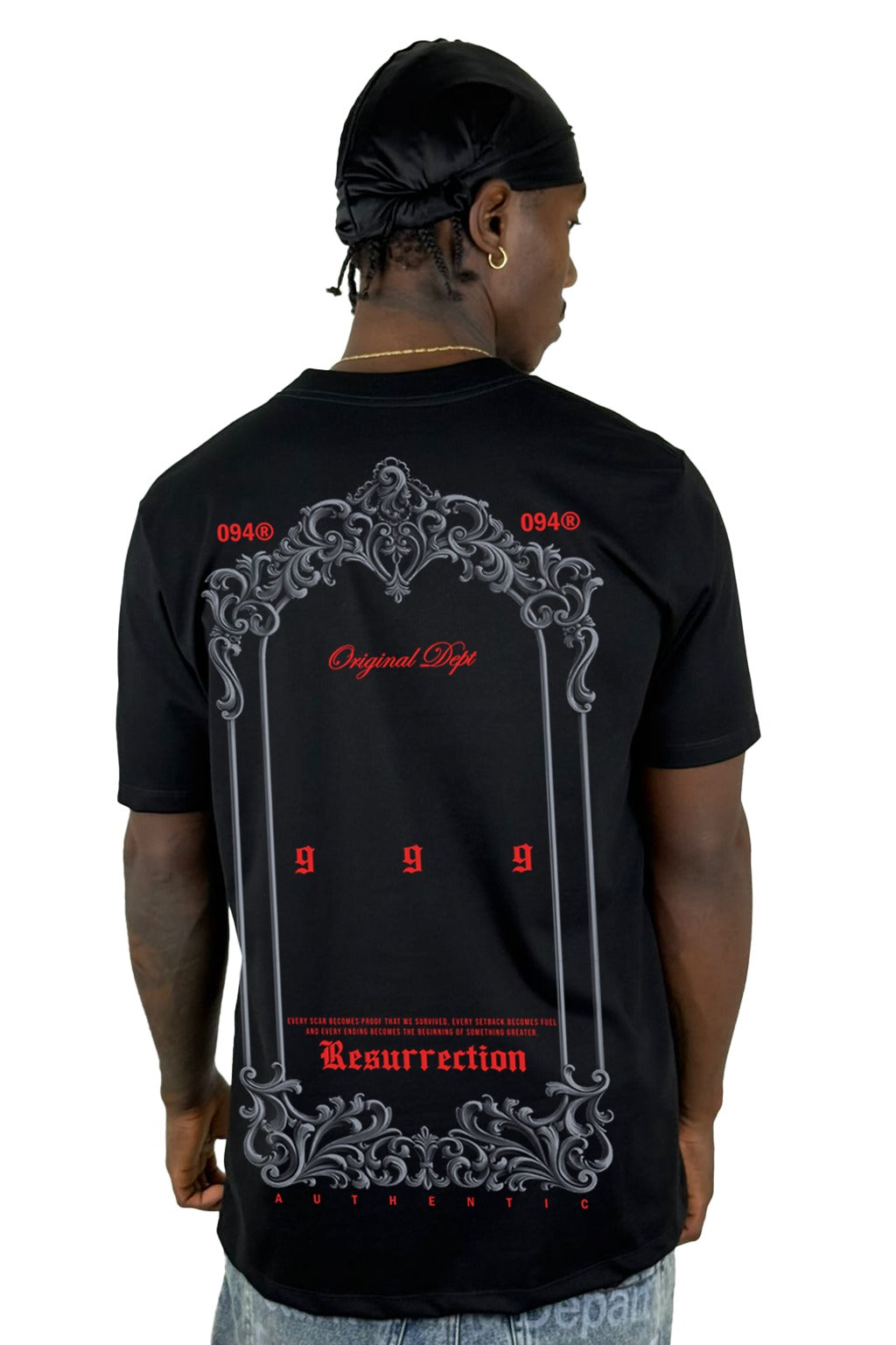Camiseta Negra Resurrection 999 Alto Gramaje