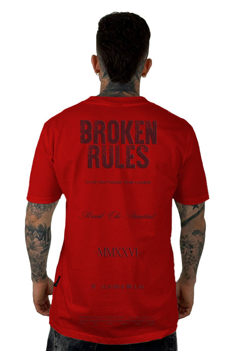 Camiseta Roja Broken Rules Alto Gramaje