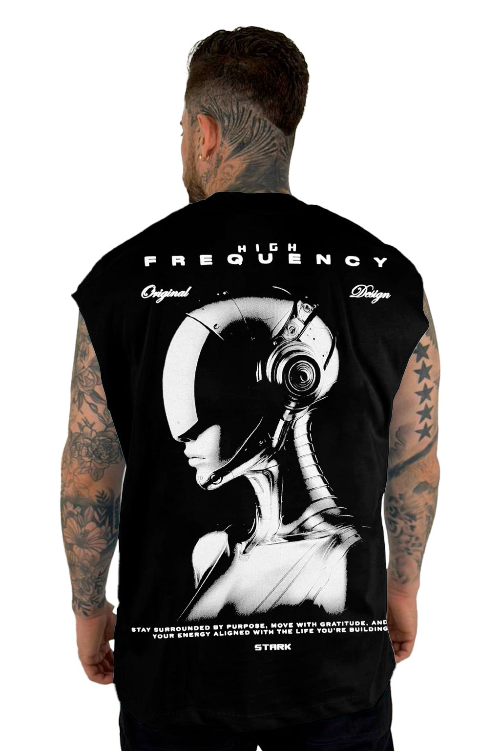 Camisilla Negra Frequency Alto Gramaje