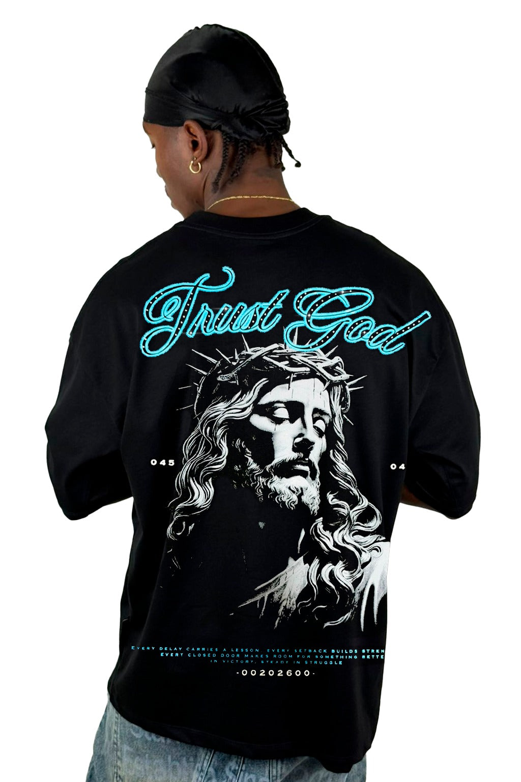 Oversize Trust God Pedreria Alto Gramaje