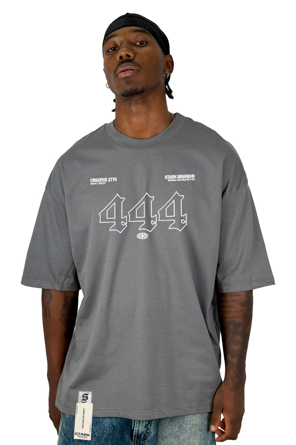 Oversize Gris  444 Con Aplique Alto Gramaje
