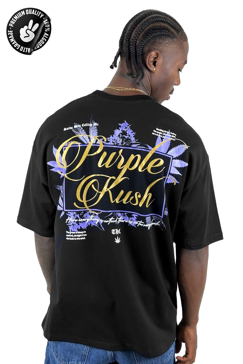 Oversize alto gramaje negra purple kush