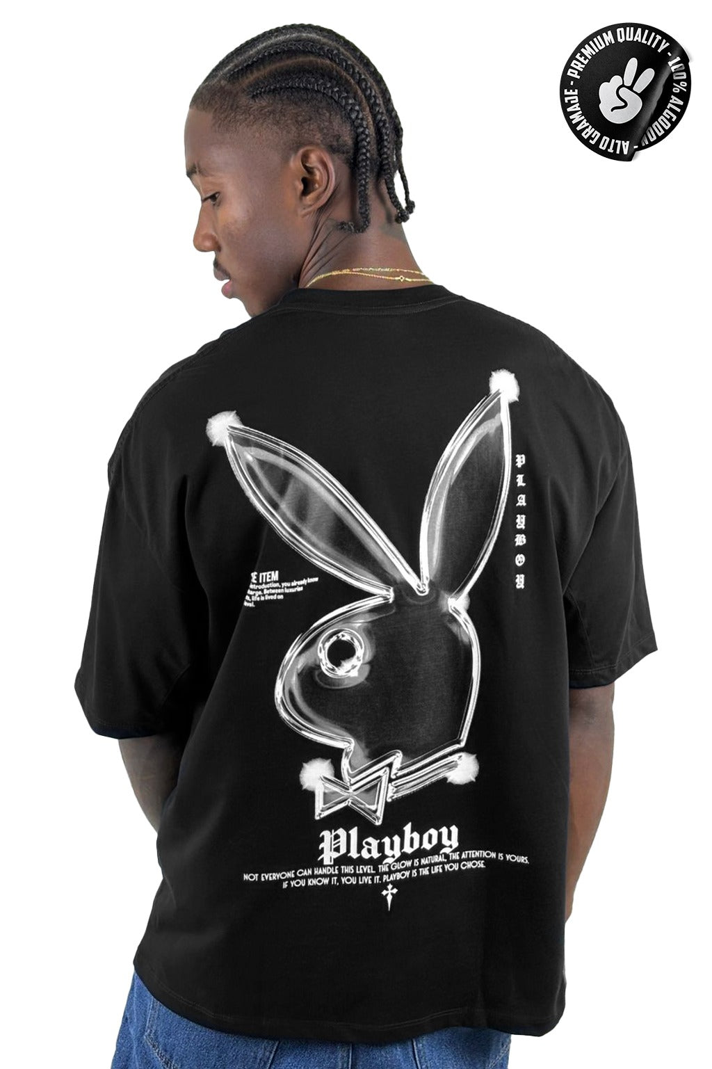 Oversize alto gramaje negra playbunny