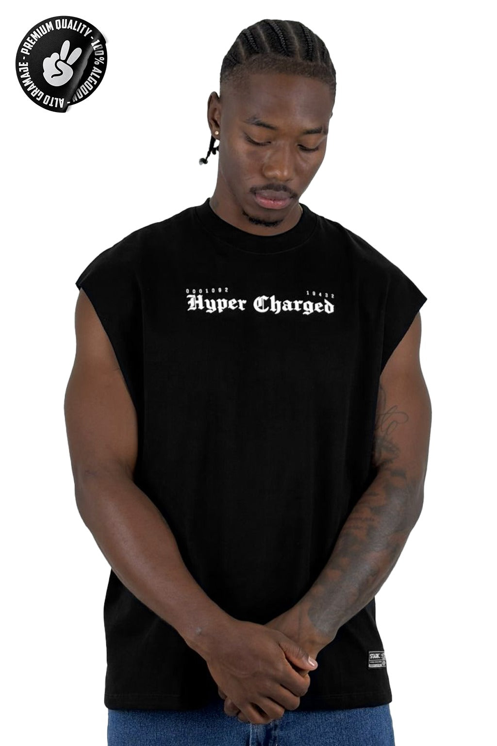 Camisilla Negra Hyper Charged Alto Gramaje