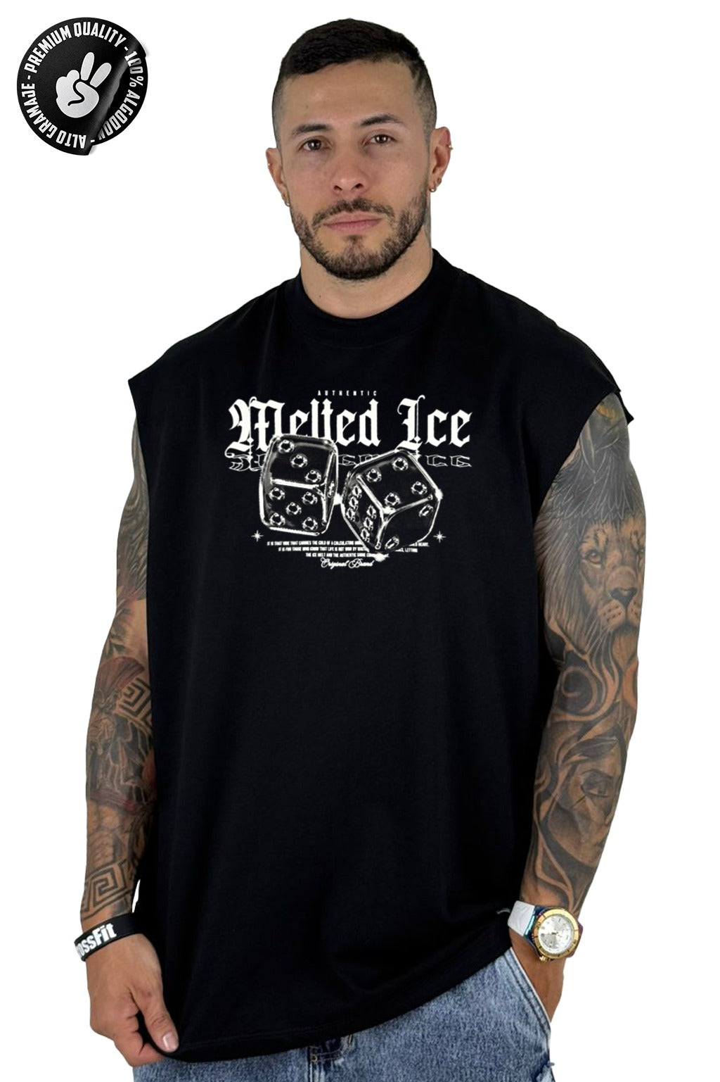 Camisilla Alto Gramaje negra melted