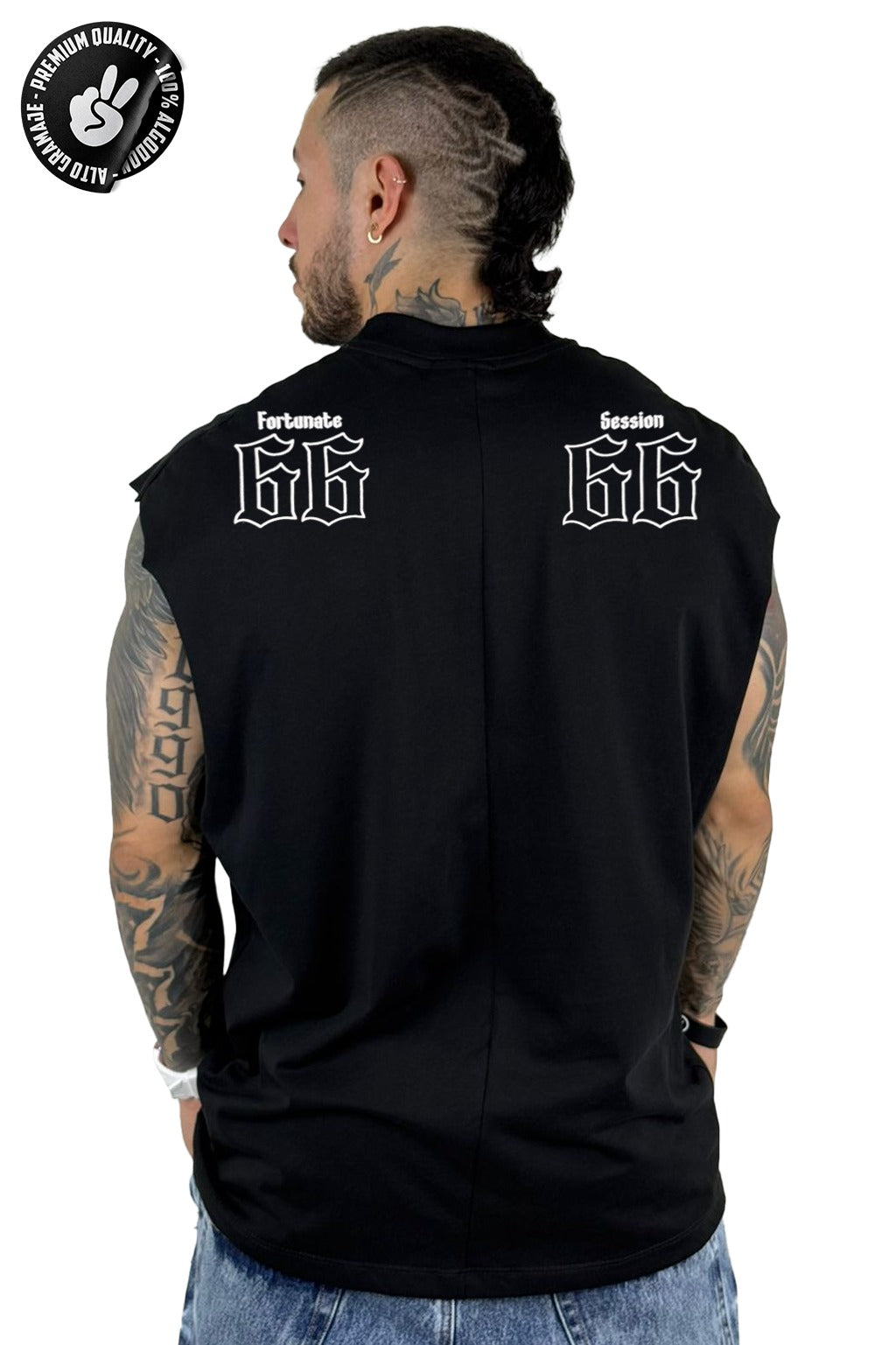 Camisilla Alto Gramaje negra melted