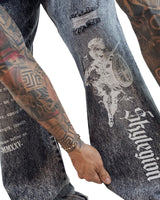 Jean Baggy Negro Bg Stamp Warriors 0014