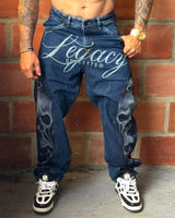 Jean Baggy Corte Skull